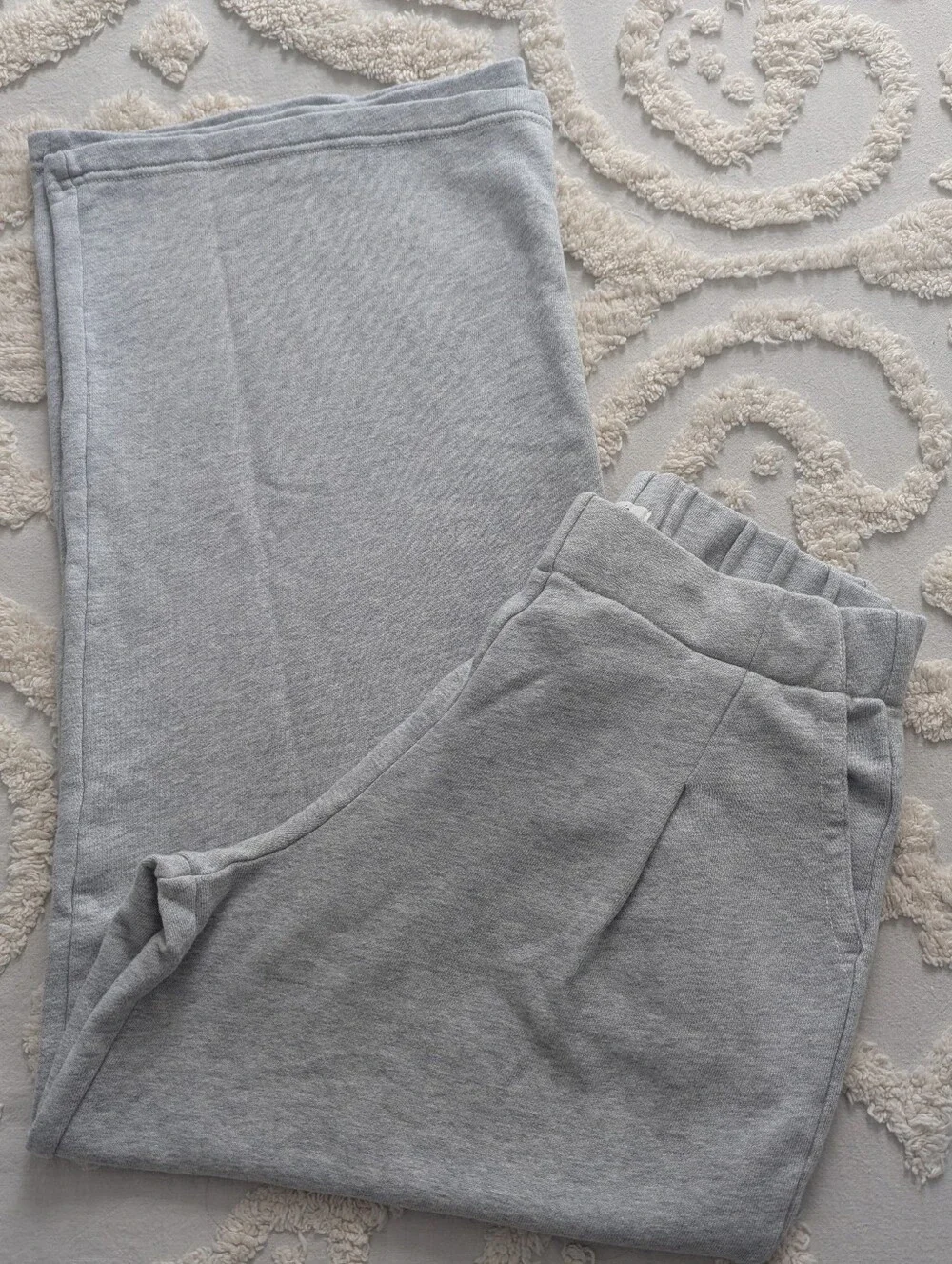 Aerie Wide Leg Pleated Trouser Slouchy  Sweatpants In Light Gray Size Medium NEW - Picture 5 of 7